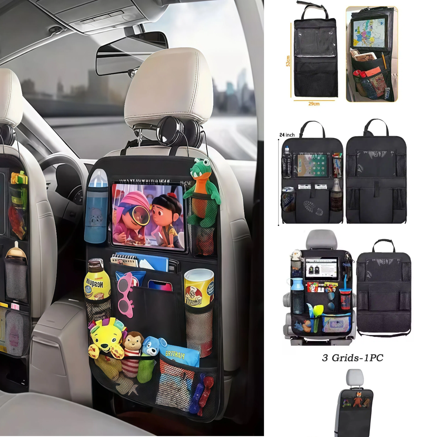 Tablet Accessories Must Have - Car Seat Organizer Multifunctional Oxford Fabric
