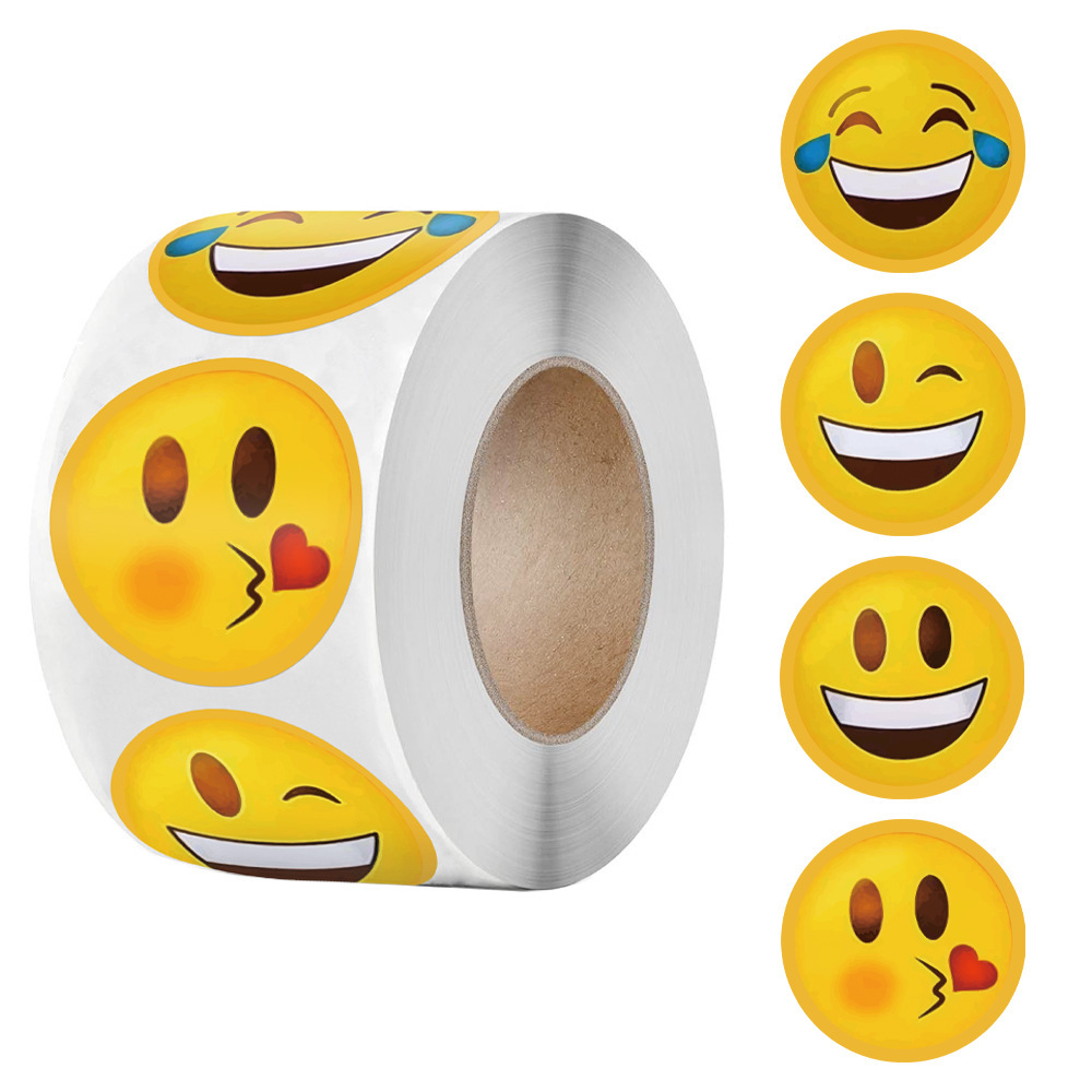 Tablet Accessories For Kids - 500Pcs Per Roll Cute Funny Smile