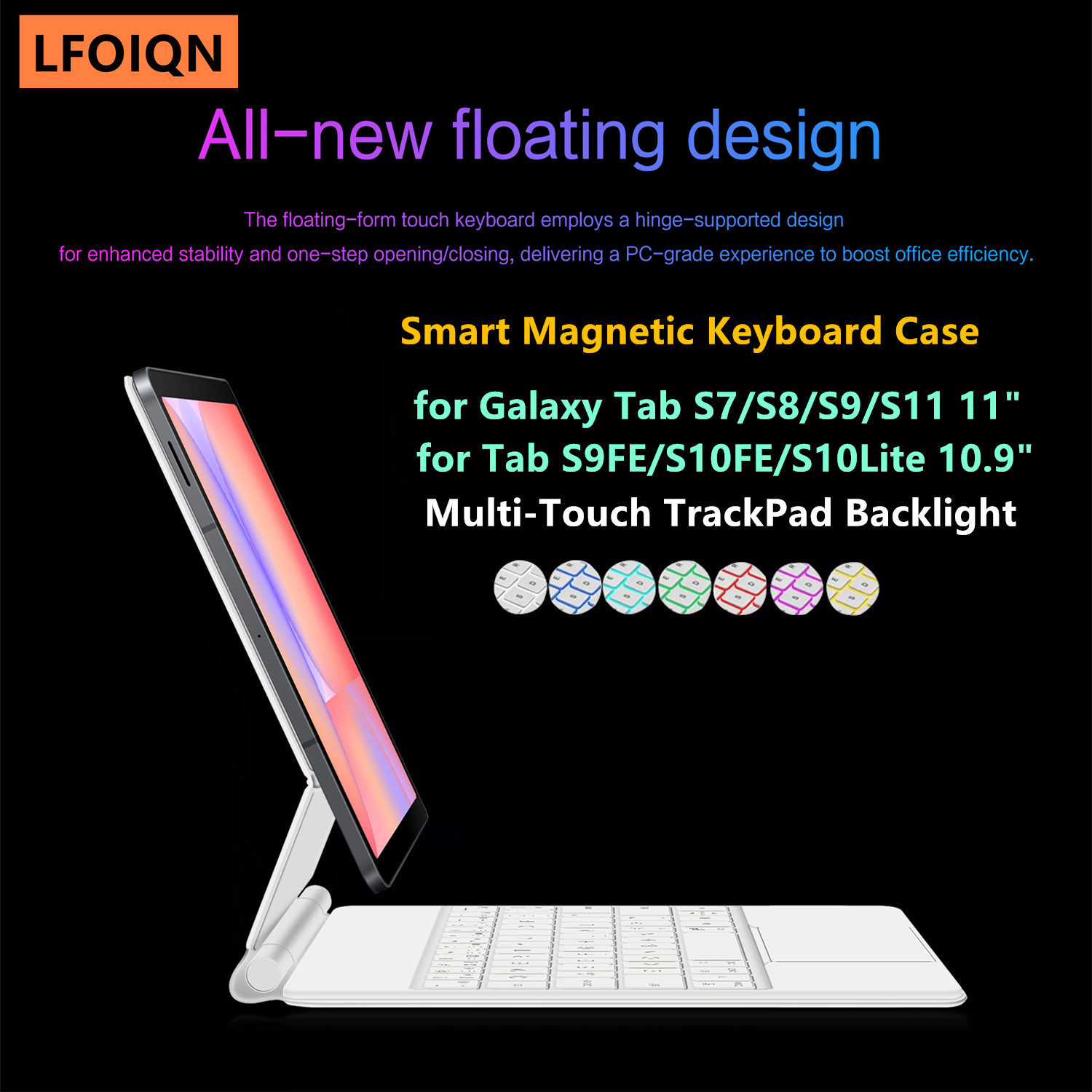 Tablet S9 Fe Accessories - LFOIQN Magic Keyboard for Samsung Galaxy