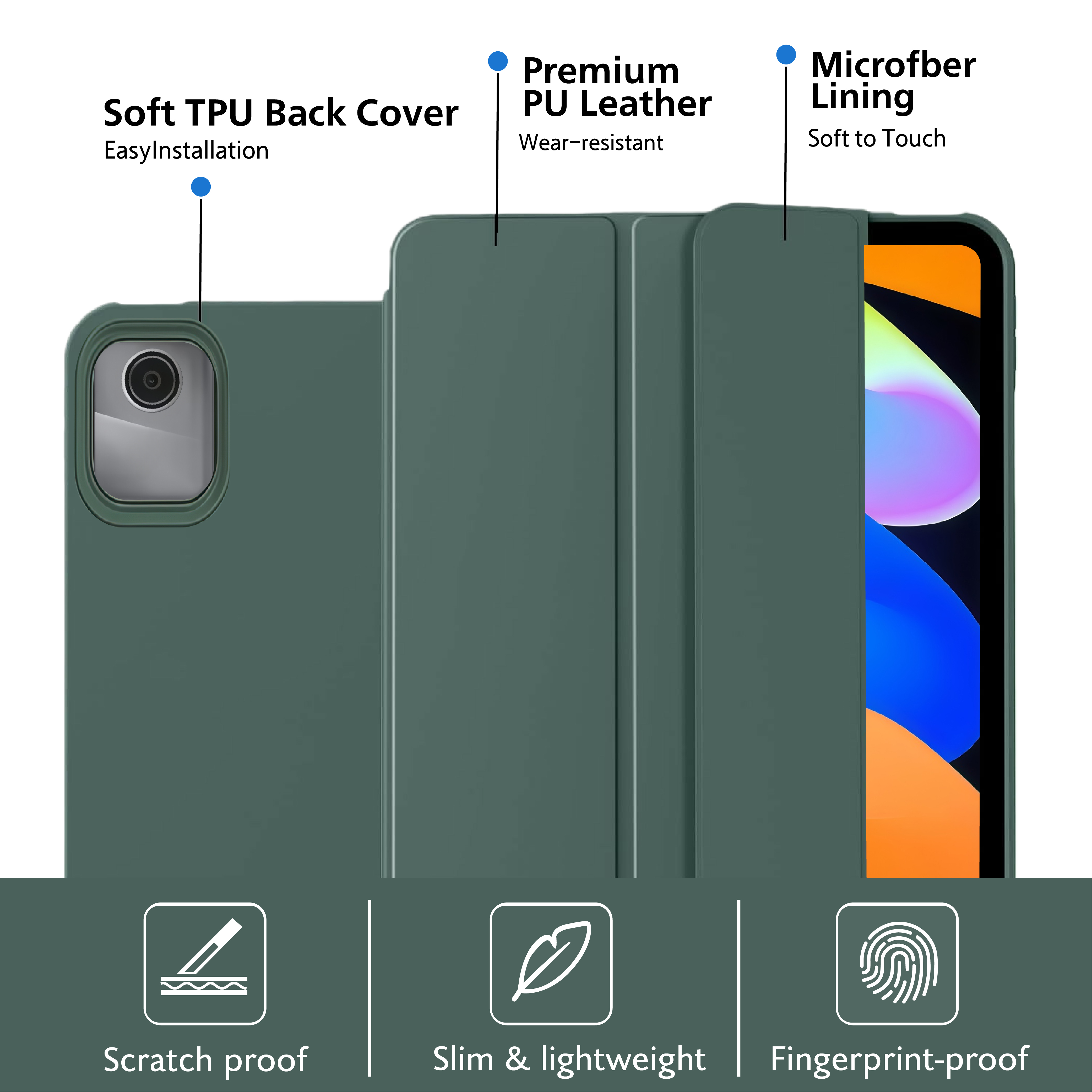 Tri-fold Flip Case For Lenovo  - Lenovo Tablet M11 Accessories ulasan dan harga