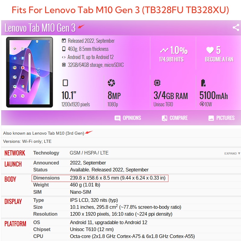 For Lenovo Tab M10 3rd Gen 10. - Lenovo Tablet M11 Accessories ulasan dan harga