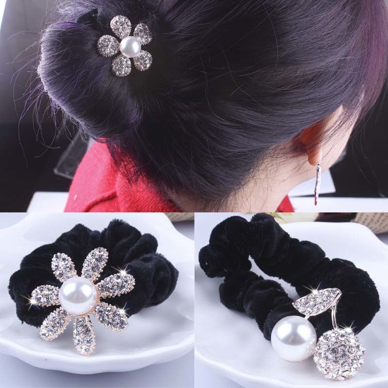 1 PC Black Velvet Scrunchies P - Tablet Accessories For Girls ulasan dan harga