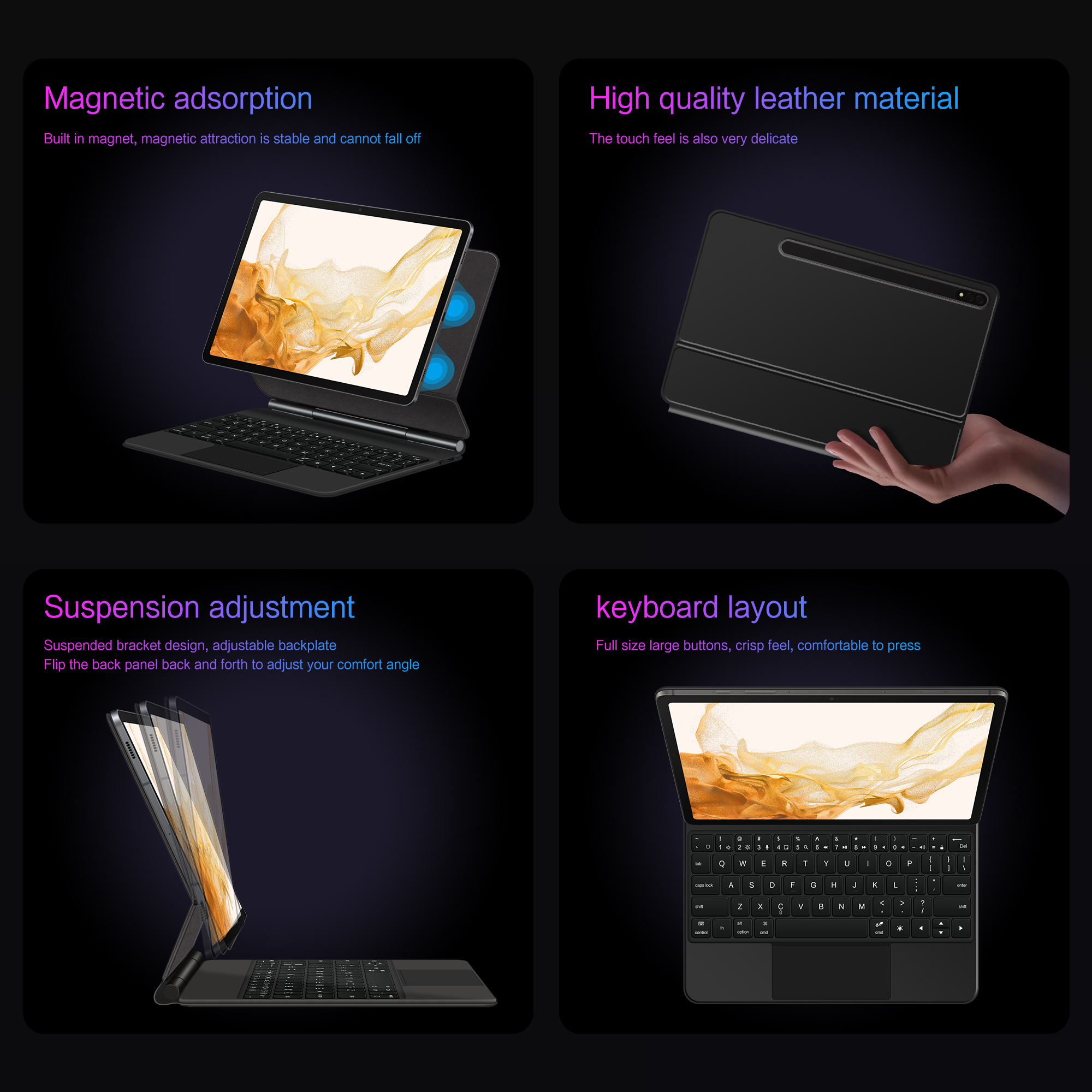 LFOIQN Magic Keyboard for Sams - Tablet S9 Fe Accessories ulasan dan harga