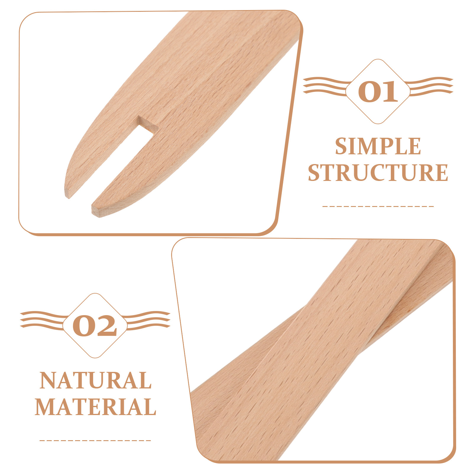2Pcs Wooden Knitting Shuttles  - Tablet Weaving Accessories ulasan dan harga