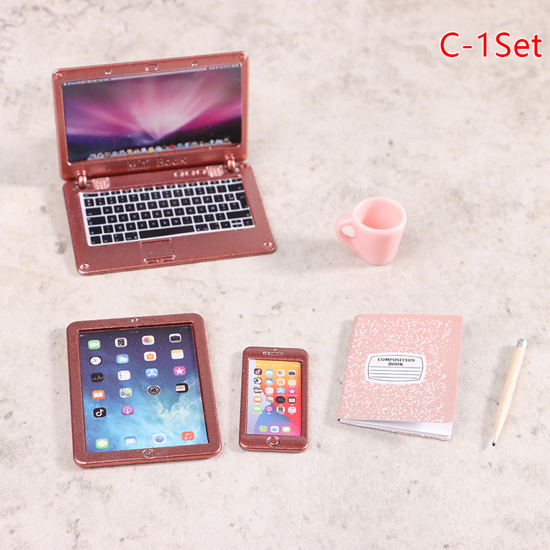 6/7Pcs/Set 1:12 Dollhouse Mini - Tablet Accessories For Kids ulasan dan harga